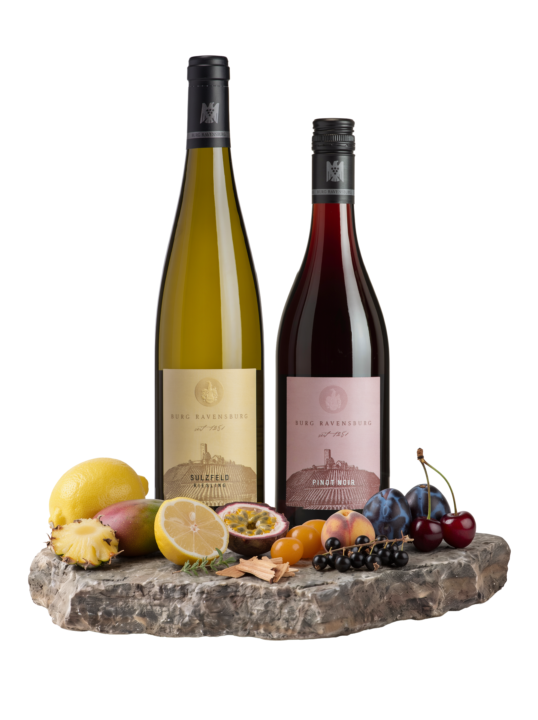 Riesling Sulzfeld und Pinot Noir von Burg Ravensburg